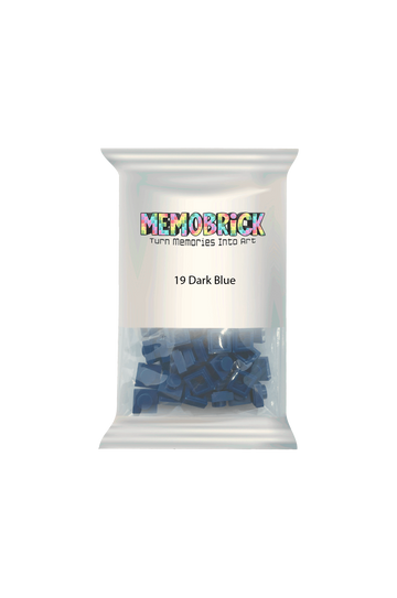 Bag of bricks- Dark Blue 19 - Memobrick
