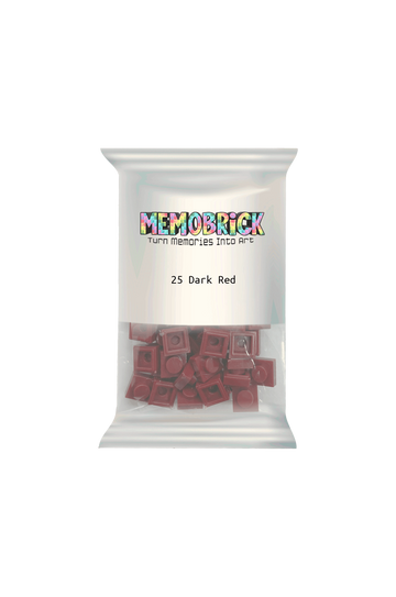 Bag of bricks- Dark Red 25 - Memobrick