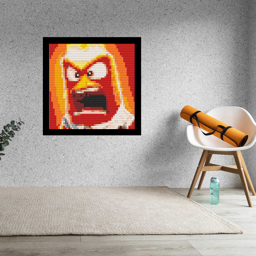 Inside Out Angry Decor Art Piece Bricked Mosaic 16x16