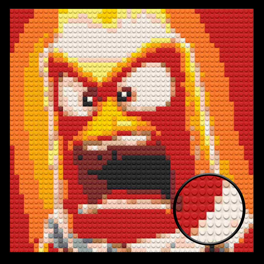 Inside Out Angry Decor Art Piece Bricked Mosaic 16x16