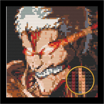 ATTACK ON TITAN ARMORED TITAN BRICKED MOSAIC PORTRAIT 20X20