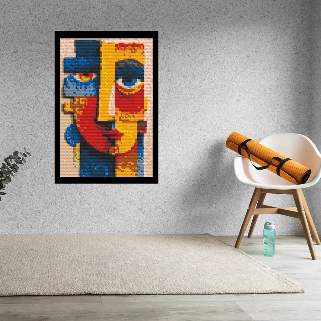 Abstract Face Bricked Mosaic Home Decor 20x30" - Memobrick
