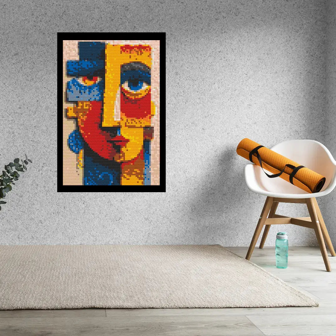 Abstract Face Bricked Mosaic Home Decor 20x30"