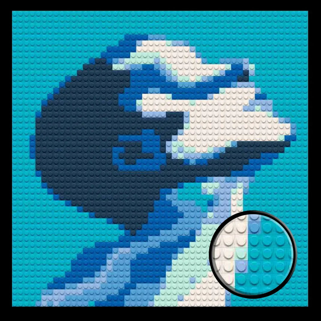 Abstract Man Home decoration Bricked Mosaic Portrait 16x16" - Memobrick