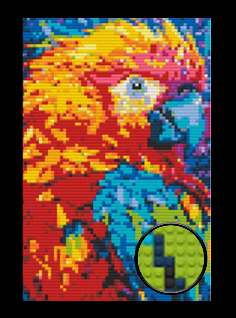 Abstract Parrot Bricked Mosaic Home Decor 20x30"