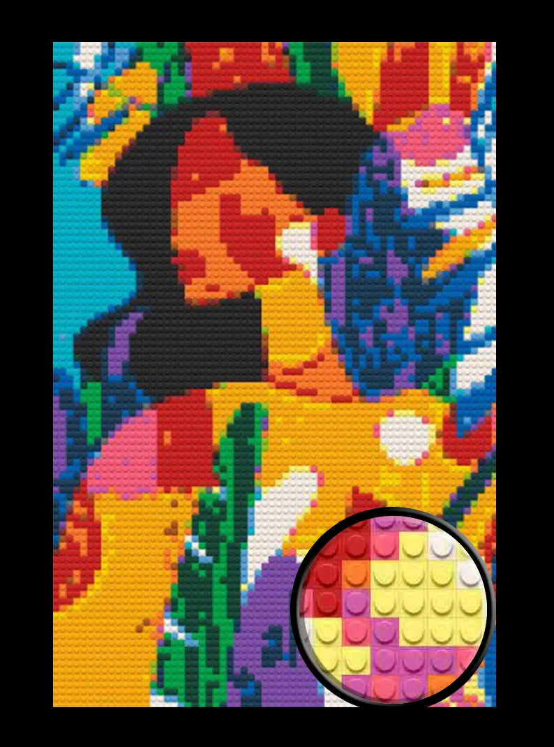 Abstract Woman Bricked Mosaic Home Decor 20x30" - Memobrick