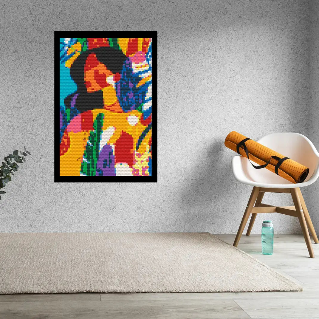 Abstract Woman Bricked Mosaic Home Decor 20x30" - Memobrick