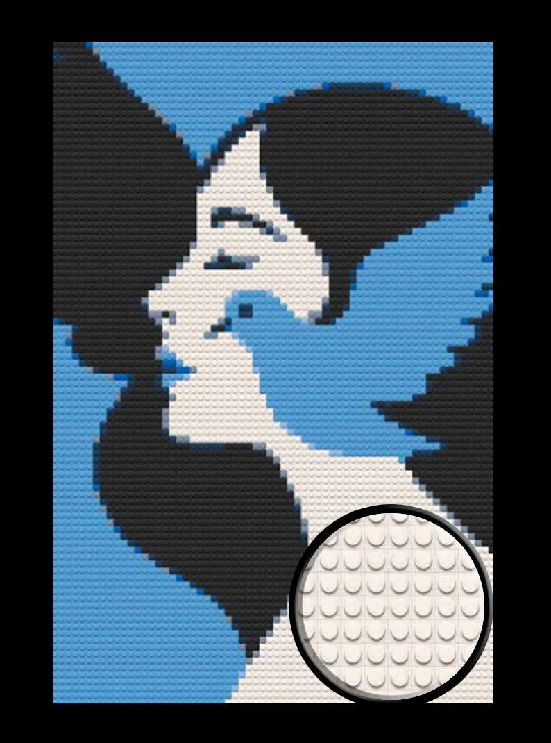 Abstract Woman with Bird Bricked Mosaic Home Decor 20x30" - Memobrick