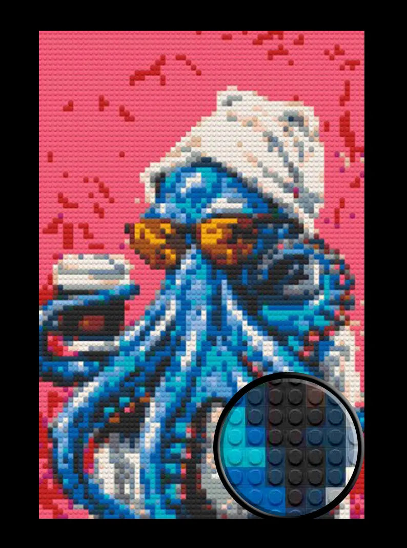 Baboon Abstract Bricked Mosaic Home Decor 20x30" - Memobrick