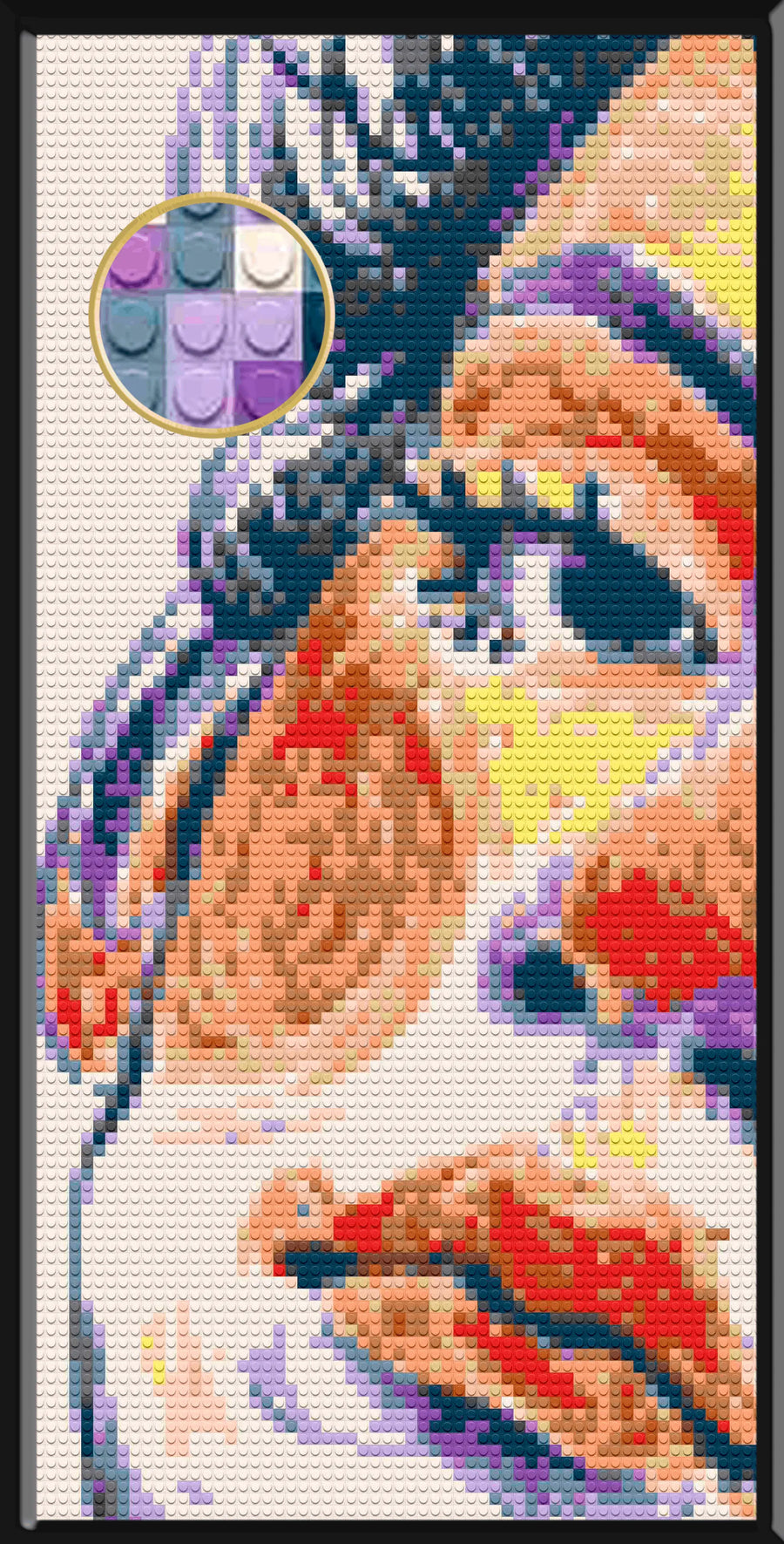 Beauty Femele Face Home Decor Bricked Mosaic Portrait 20x40''