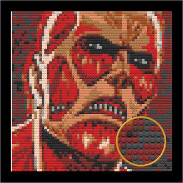 ATTACK ON TITAN COLOSSAL TITAN BRICKED MOSAIC PORTRAIT 20X20