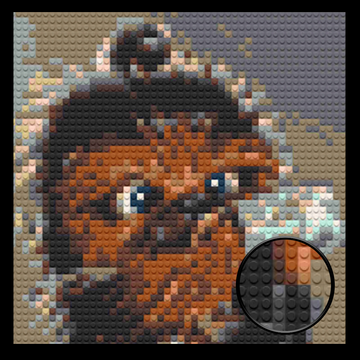 Cute Chewbacca Decor Art Piece Bricked Mosaic 16x16