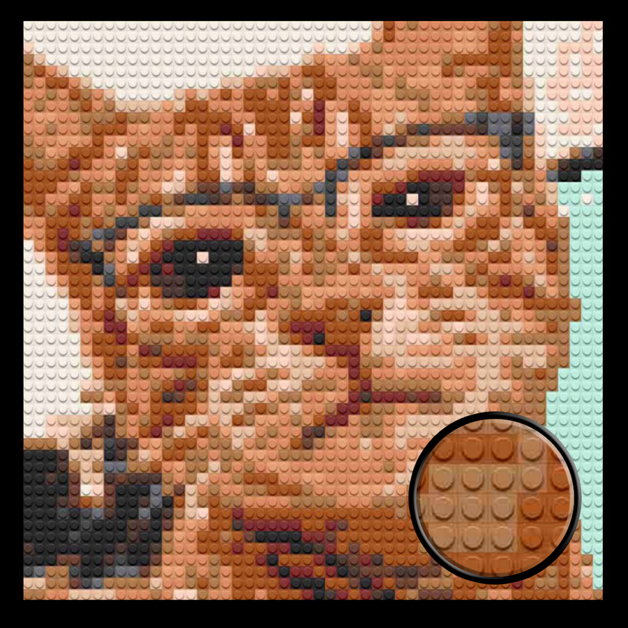 Cat Selfie Home decoration Bricked Mosaic Portrait 16x16"