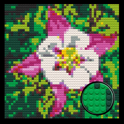 Colorado Flowers Home decoration Bricked Mosaic Portrait 16x16"