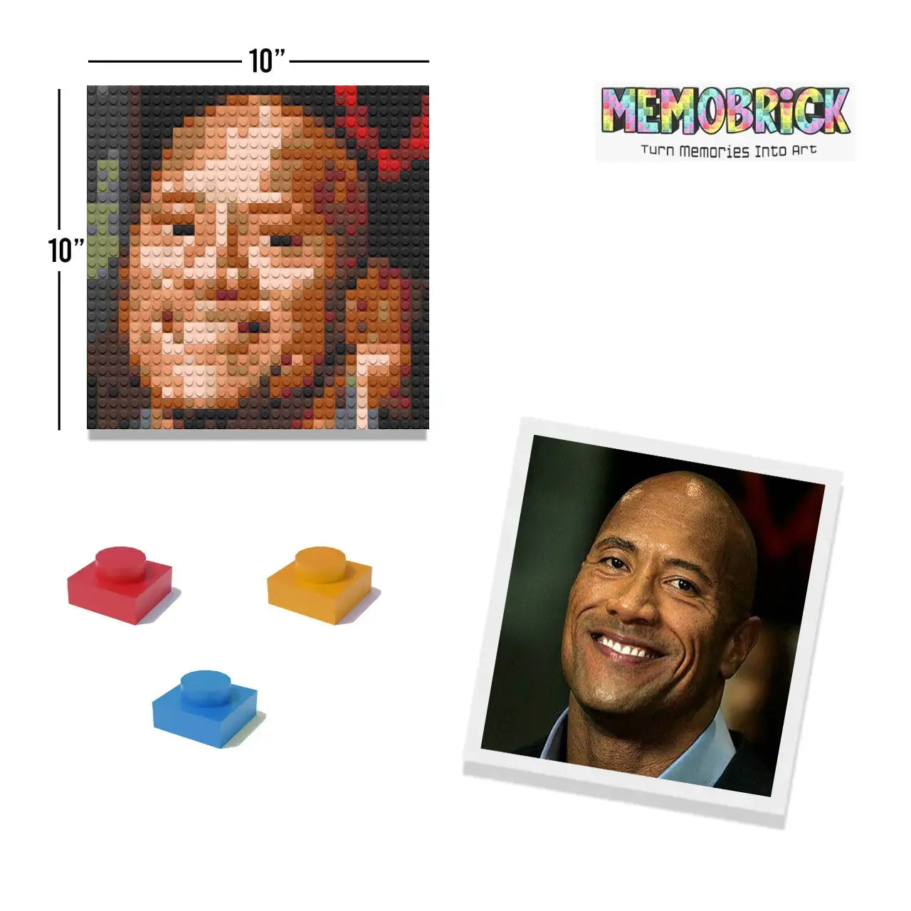 Custom Bricked Mosaic 10x10" (one face only) Memobrick