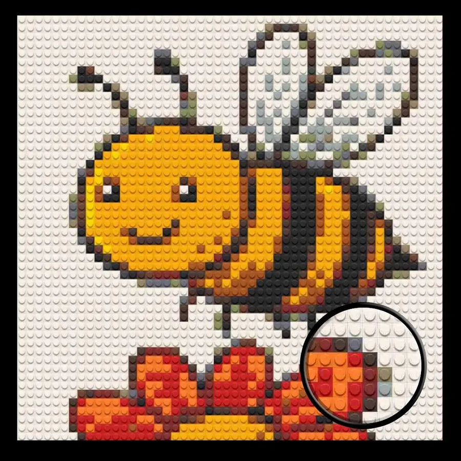 Cute Bee Home decoration Bricked Mosaic Portrait 16x16"