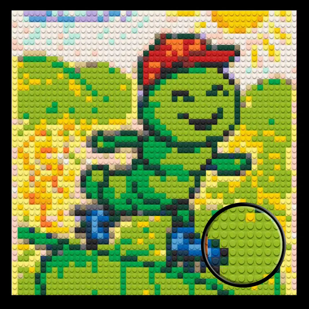 Cute Caterpillar Home decoration Bricked Mosaic Portrait 16x16" - Memobrick