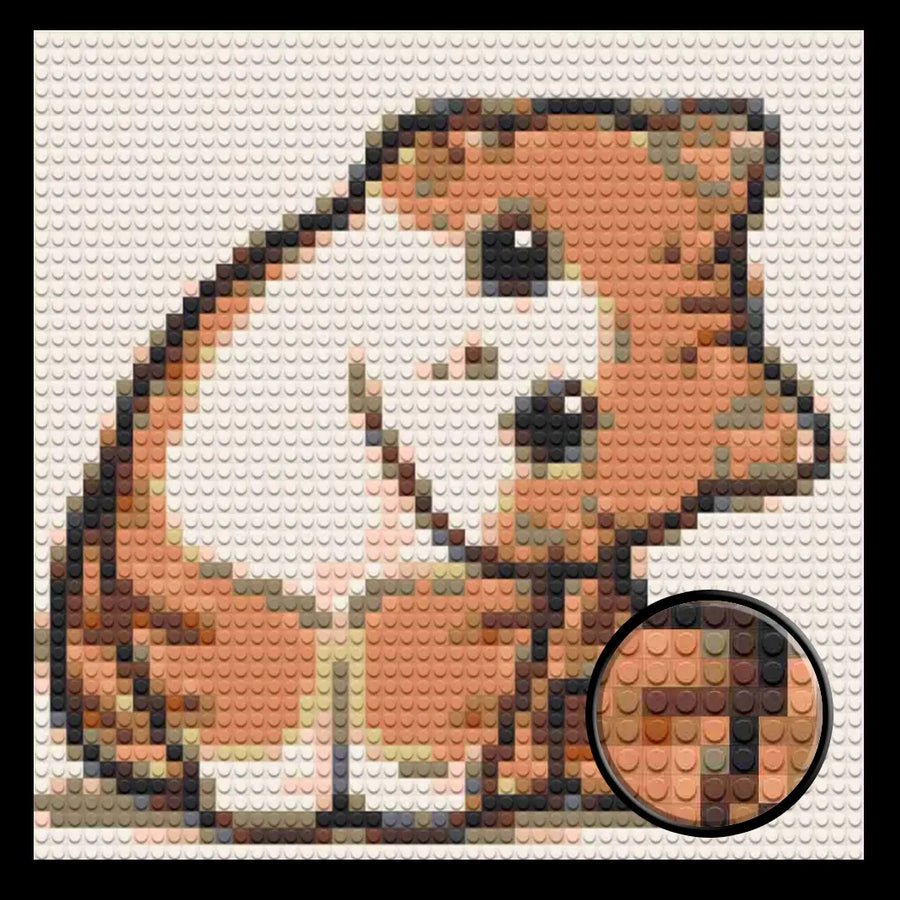 Cute Curios Cat Home decoration Bricked Mosaic Portrait 16x16"
