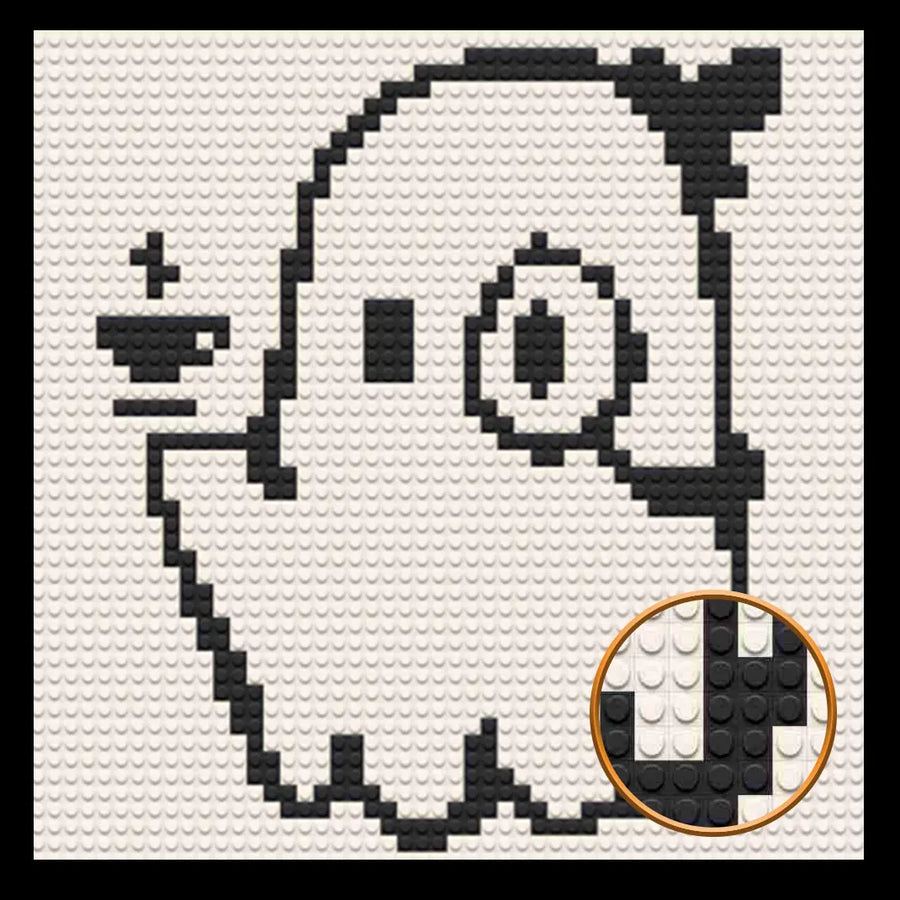 Cute Ghost Decor Art Piece Bricked Mosaic 16x16"