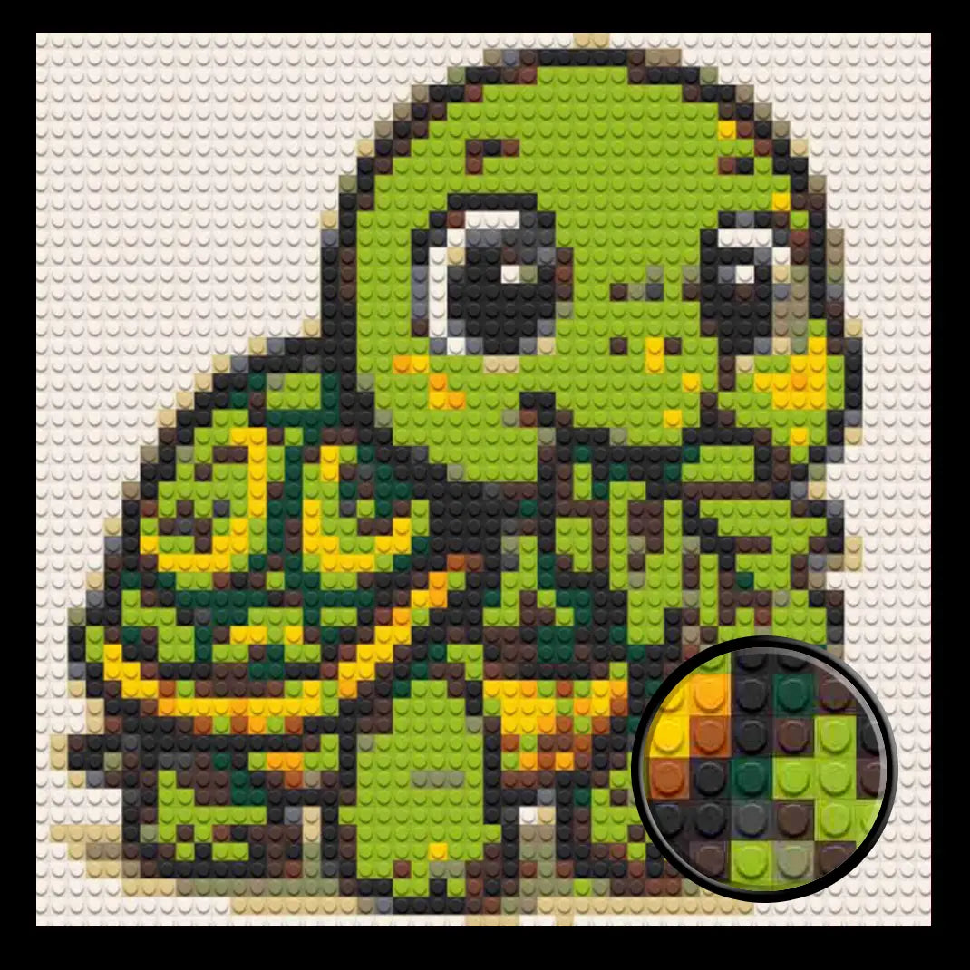 Cute Turtle Home decoration Bricked Mosaic Portrait 16x16" - Memobrick