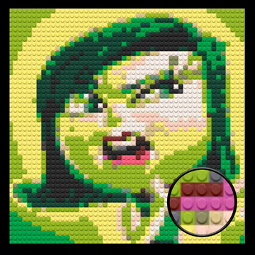 Inside Out Disgust Decor Art Piece Bricked Mosaic 16x16