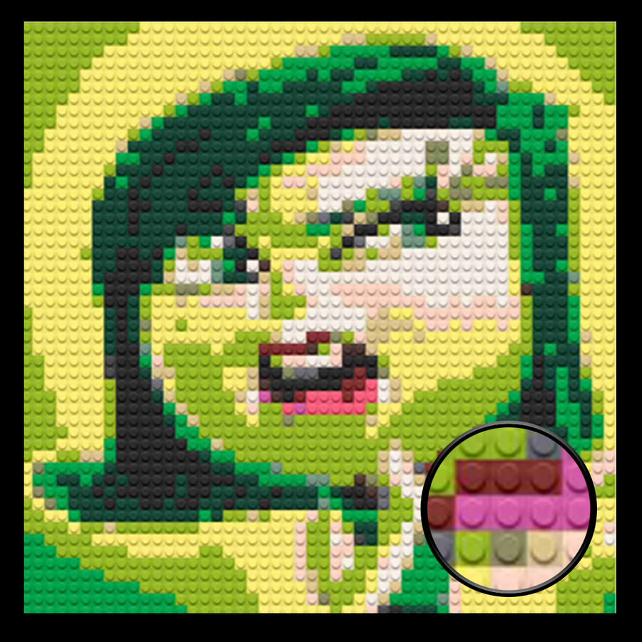Inside Out Disgust Decor Art Piece Bricked Mosaic 16x16