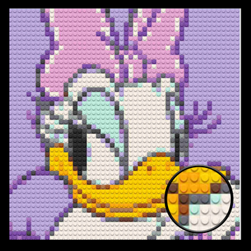 Disney Daisy Duck Decor Art Piece Bricked Mosaic 16x16