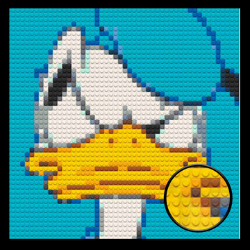 Disney Donald Duck Decor Art Piece Bricked Mosaic 16x16