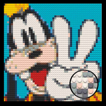 Disney Goofy Decor Art Piece Bricked Mosaic 16x16