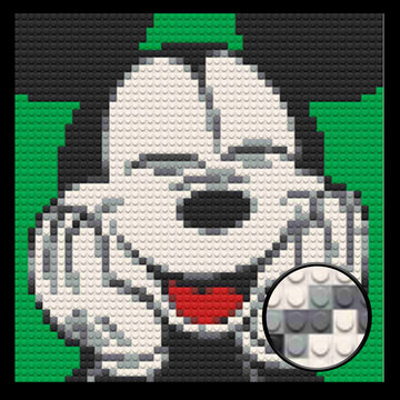 Disney Mickey Mouse Decor Art Piece Bricked Mosaic 16x16