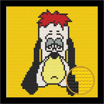 DROOPY BRICKED MOSAIC PORTRAIT 20X20 Memobrick