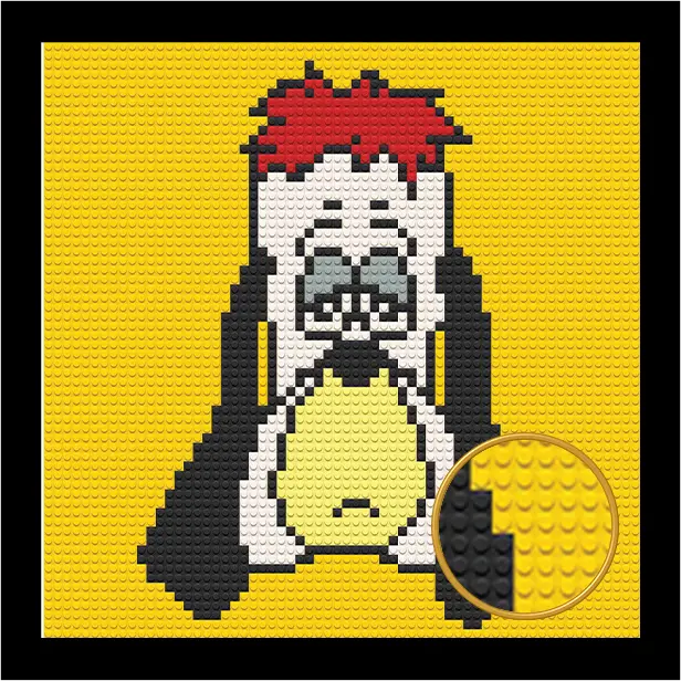 DROOPY BRICKED MOSAIC PORTRAIT 20X20 Memobrick