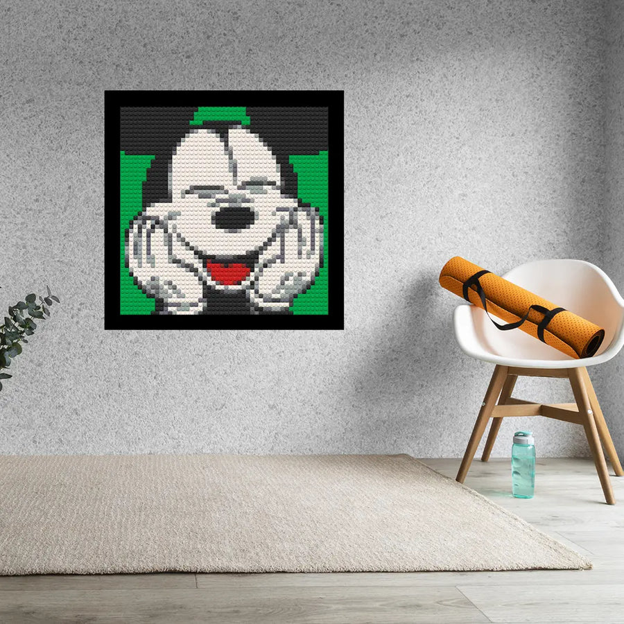 Disney Mickey Mouse Decor Art Piece Bricked Mosaic 16x16
