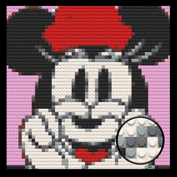 Disney Minnie Mouse Decor Art Piece Bricked Mosaic 16x16