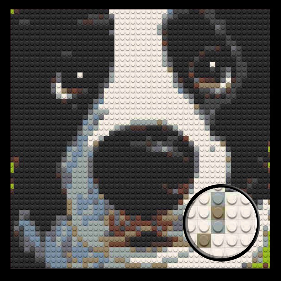 Doggy Eyes Home decoration Bricked Mosaic Portrait 16x16"