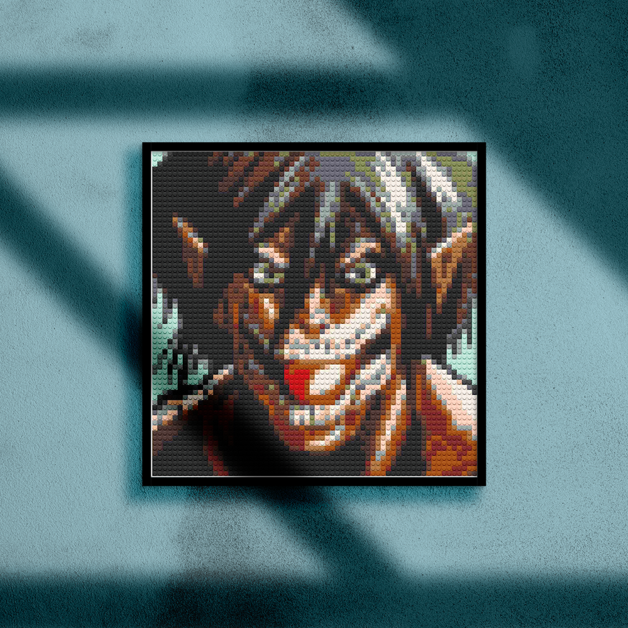 ATTACK ON TITAN EREN YEAGER TITAN BRICKED MOSAIC PORTRAIT 20X20