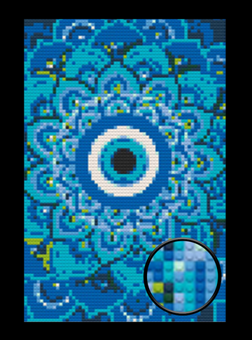Evil Eye Mandala Bricked Mosaic Home Decor 20x30