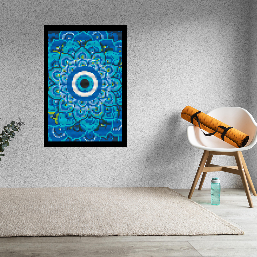 Evil Eye Mandala Bricked Mosaic Home Decor 20x30