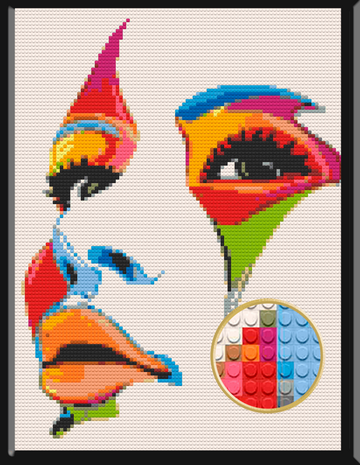 Bricked Mosaic 30x40 Colorful face