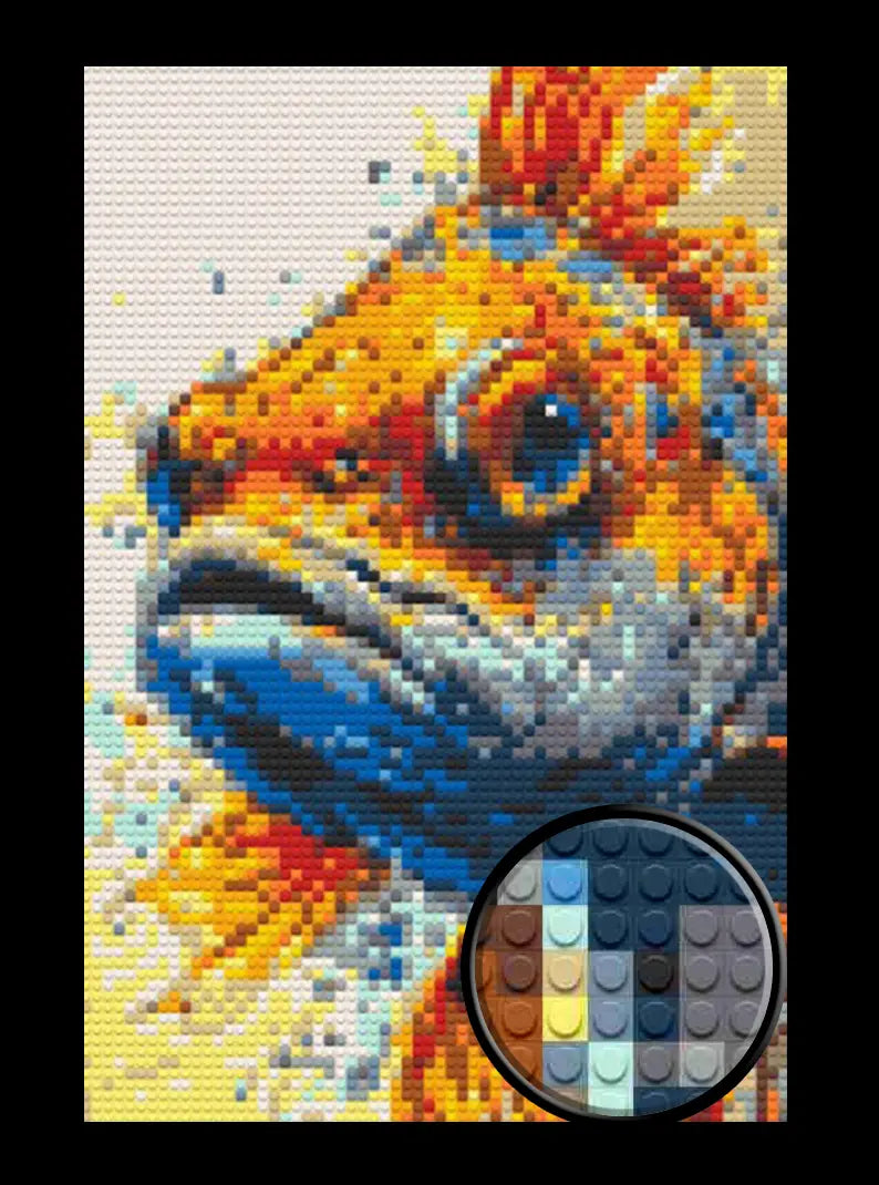 Goldfish Abstract Bricked Mosaic Home Decor 20x30"