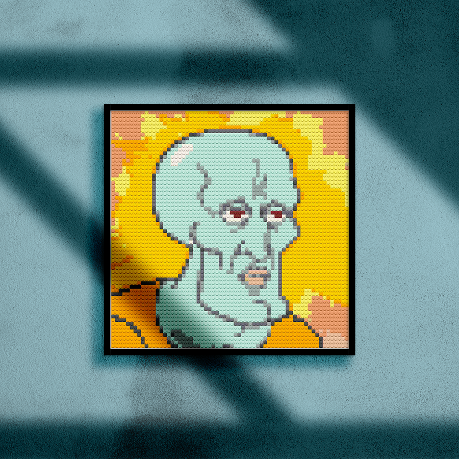 HANDSOME SQUIDWARD BRICKED MOSAIC PORTRAIT 20X20