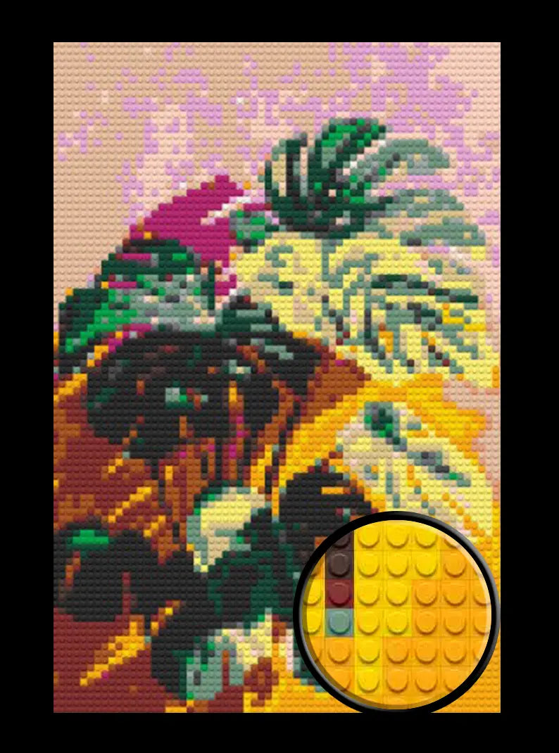 House Plant Bricked Mosaic Home Decor 20x30"