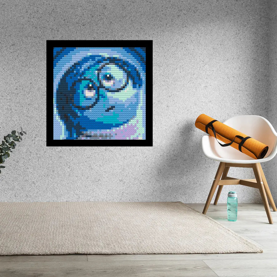 Inside Out Sadness Decor Art Piece Bricked Mosaic 16x16