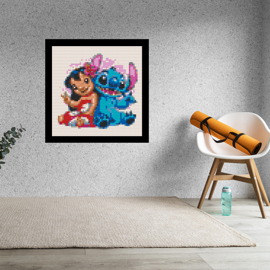 LILO AND STICH BRICKED MOSAIC PORTRAIT 20X20