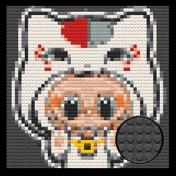 Lucky Cat Labubu Home decoration Bricked Mosaic Portrait 16x16