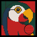 Parrot Abstract Selfie Home decoration Bricked Mosaic Portrait 16x16"