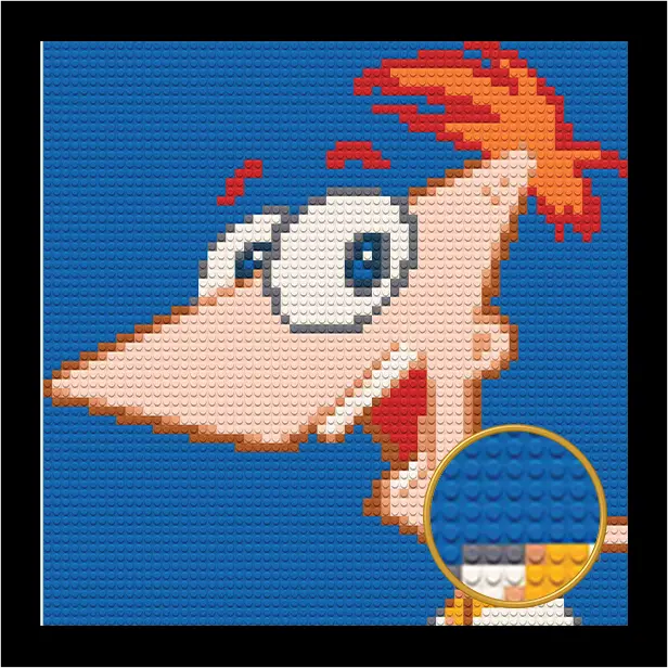 PHINEAS BRICKED MOSAIC PORTRAIT 20X20 Memobrick