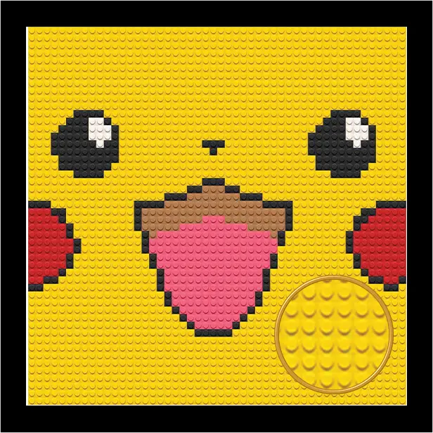 PIKACHU BRICKED MOSAIC PORTRAIT 16X16 Memobrick