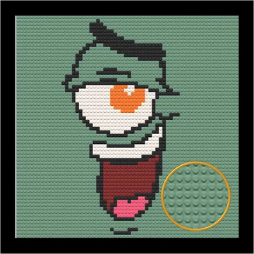 PLANKTON MOSAIC PORTRAIT 20X20 Memobrick