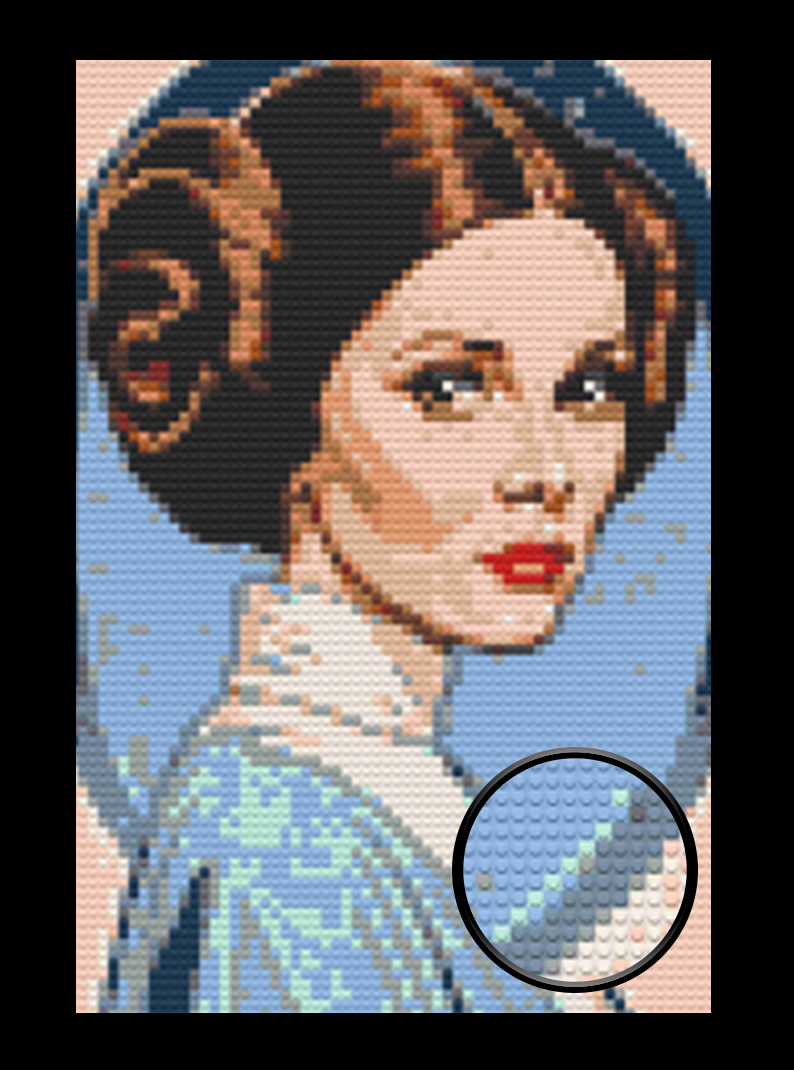 Starwars Princess Leia Bricked Mosaic Home Decor 20x30